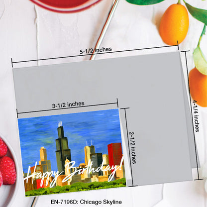 Chicago Skyline, Greeting Card (7196D), Enclosure, www.printedcanvas.com