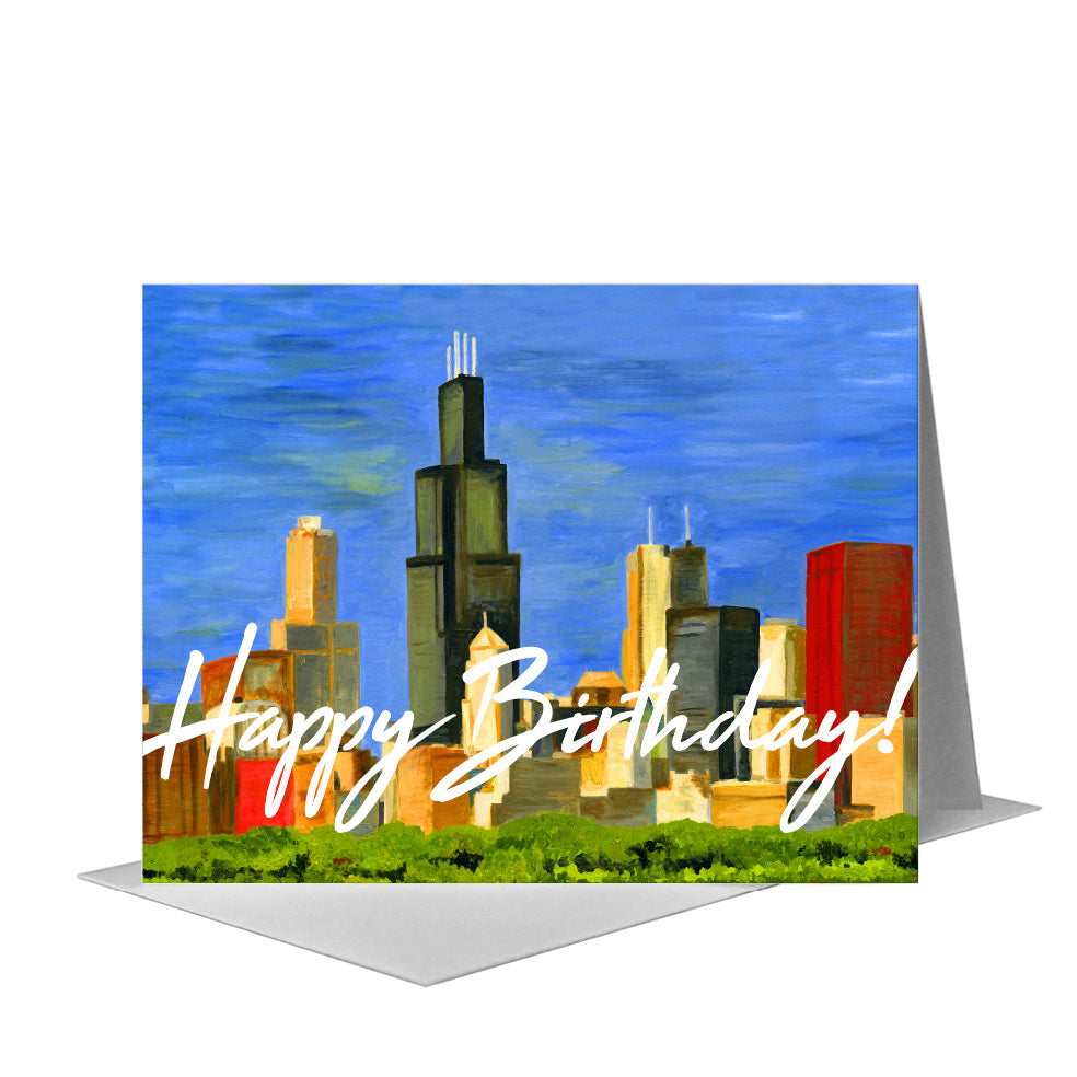 Chicago Skyline, Greeting Card (#7196D), A2 Card Front, www.printedcanvas.com