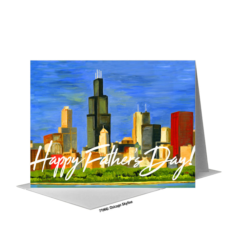 Chicago Skyline, Greeting Card (#7196G), A2 Card Front, www.printedcanvas.com