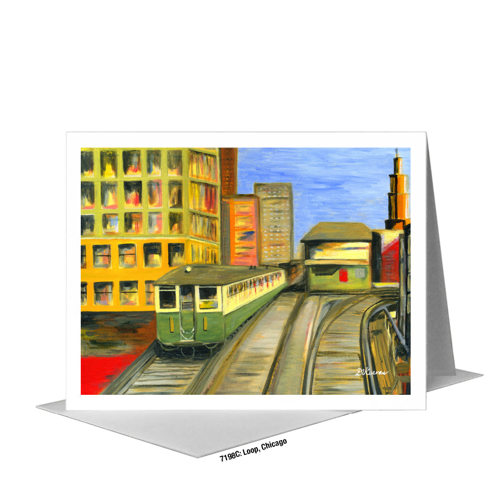 Loop, Chicago, Greeting Card (#7198C), A2 Card Front, www.printedcanvas.com