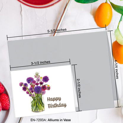 Alliums in Vase, Greeting Card (7203D), Enclosure, www.printedcanvas.com