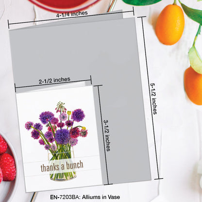 Alliums in Vase, Greeting Card (7203BA), Enclosure Card, www.printedcanvas.com