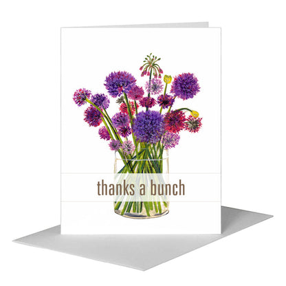 Alliums in Vase, Greeting Card (#7203BA), A2 Card Front, www.printedcanvas.com