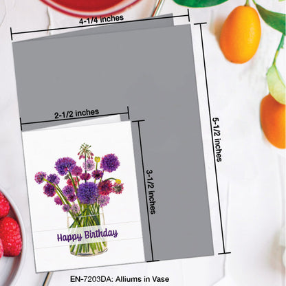 Alliums in a Vase, Greeting Card (7203DA), Enclosure, www.printedcanvas.com