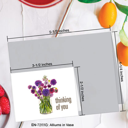 Alliums in Vase, Greeting Card (#7203G)