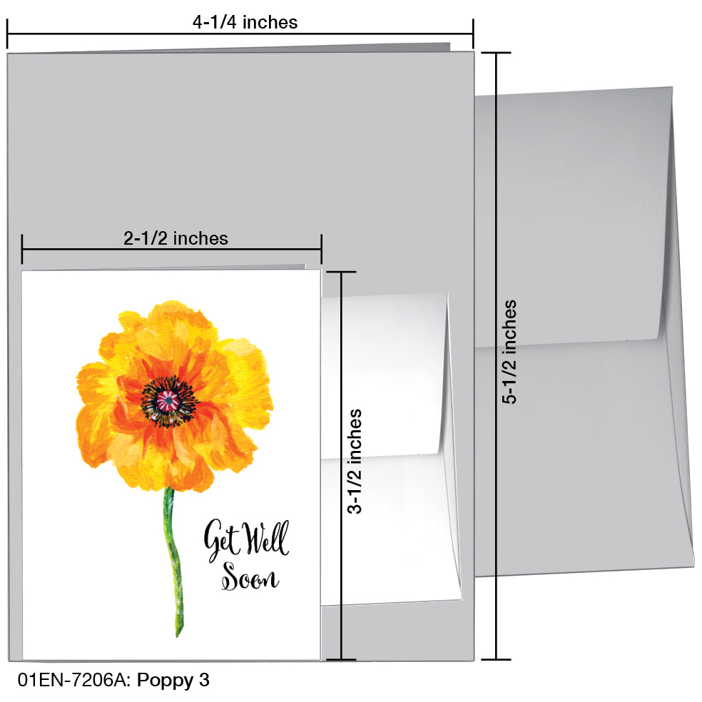 Poppy 03, Greeting Card (7206A), Enclosure, printedcanvas.com