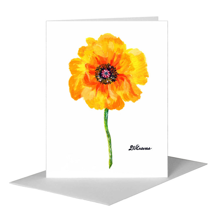 Poppy 03, Greeting Card (#7206C) A2 Card Front, www.printedcanvas.com