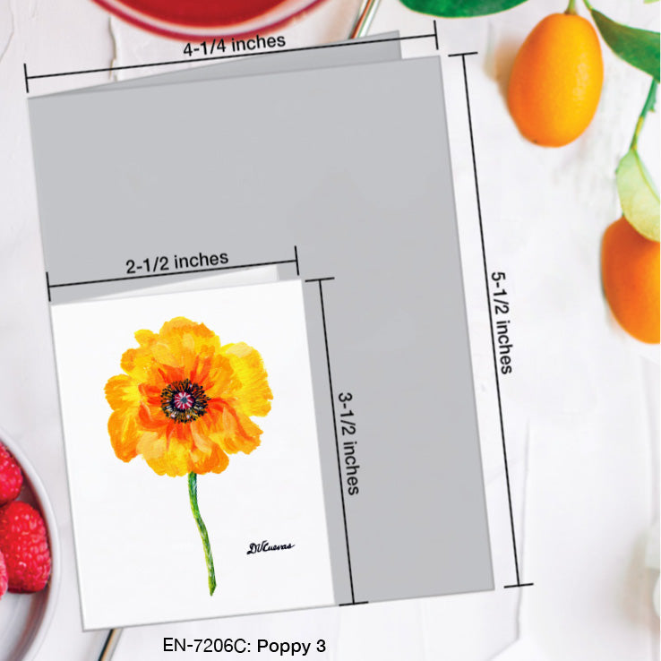 Poppy 03, Greeting Card (7206C), Enclosure Card, www.printedcanvas.com