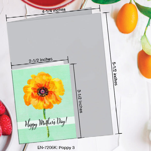 Poppy 03, Greeting Card (7206K), Enclosure, www.printedcanvas.com