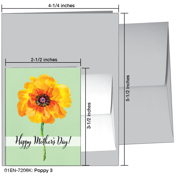 Poppy 03, Greeting Card (7206K), Enclosure Card, www.printedcanvas.com
