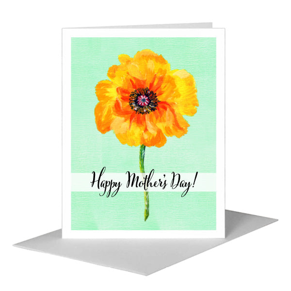 Poppy 03, Greeting Card (#7206K) A2 Card Front, www.printedcanvas.com