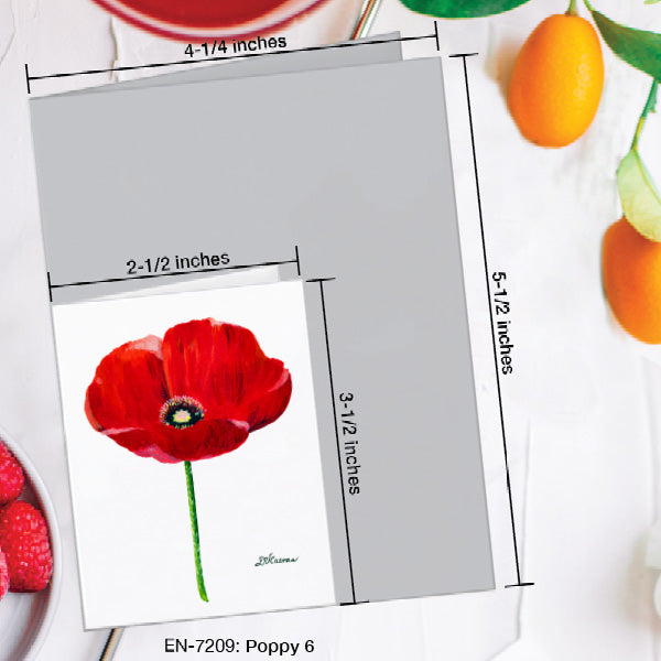 Poppy 06, Greeting Card (7209A), Enclosure Card, www.printedcanvas.com