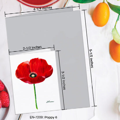 Poppy 06, Greeting Card (7209A), Enclosure Card, www.printedcanvas.com