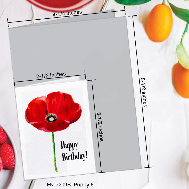 Poppy 06, Greeting Card (7209B), Enclosure, www.printedcanvas.com