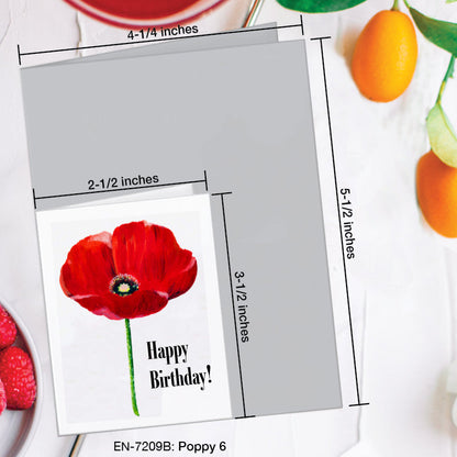 Poppy 06, Greeting Card (7209B), Enclosure, www.printedcanvas.com