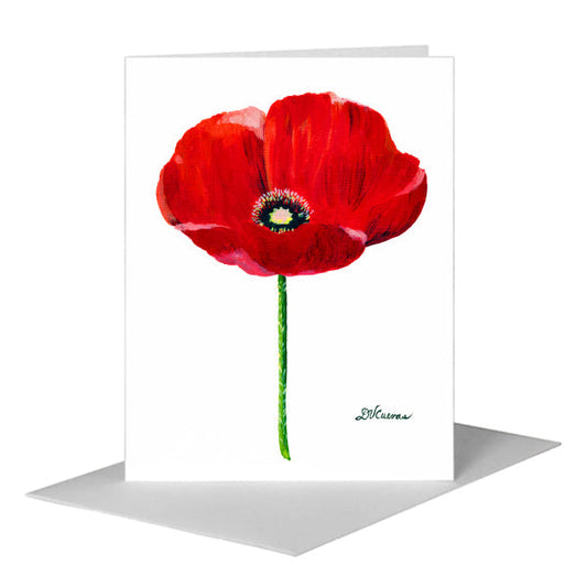 Poppy 06, Greeting Card (#7209A) A2 Card Front, www.printedcanvas.com