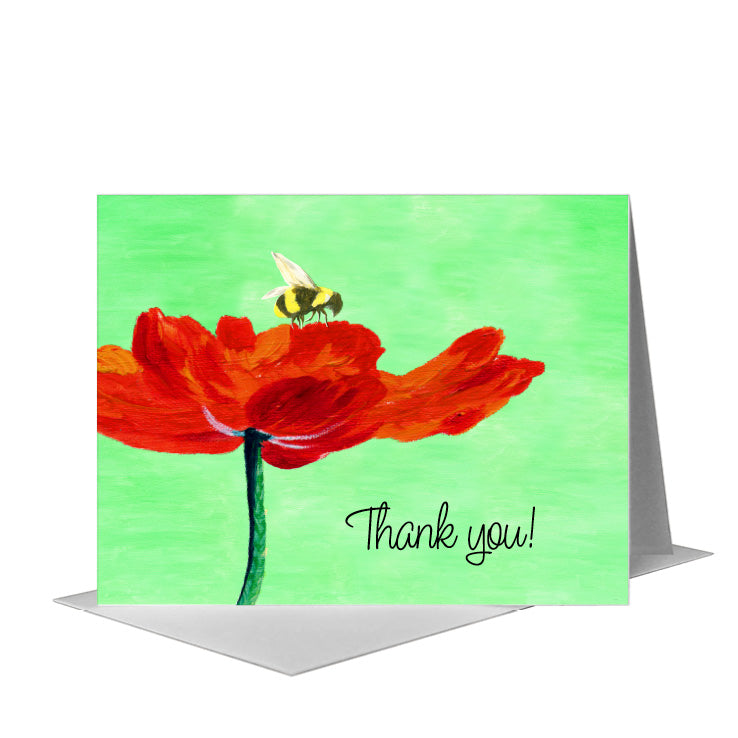 Poppy 12, Greeting Card (#7215B) A2 Card Front, www.printedcanvas.com
