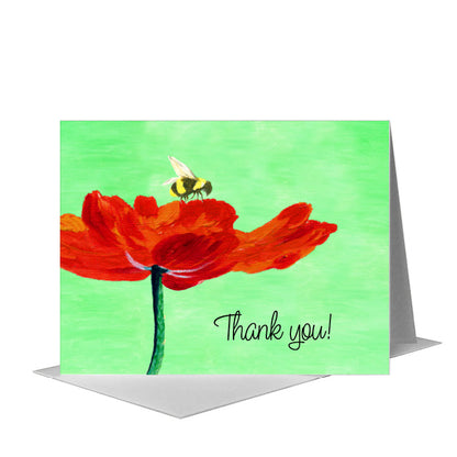 Poppy 12, Greeting Card (#7215B) A2 Card Front, www.printedcanvas.com