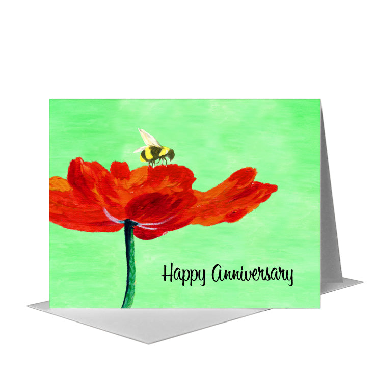 Poppy 12, Greeting Card (#7215C) A2 Card Front, www.printedcanvas.com