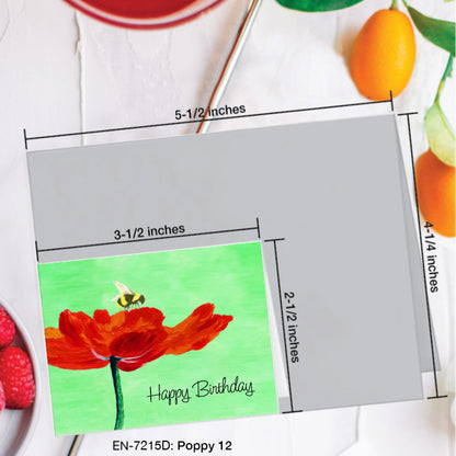 Poppy 12, Greeting Card (7215D), Enclosure, www.printedcanvas.com