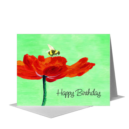 Poppy 12, Greeting Card (#7215D) A2 Card Front, www.printedcanvas.com