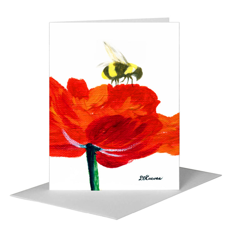 Poppy 12, Greeting Card (#7215FA) A2 Card Front, www.printedcanvas.com