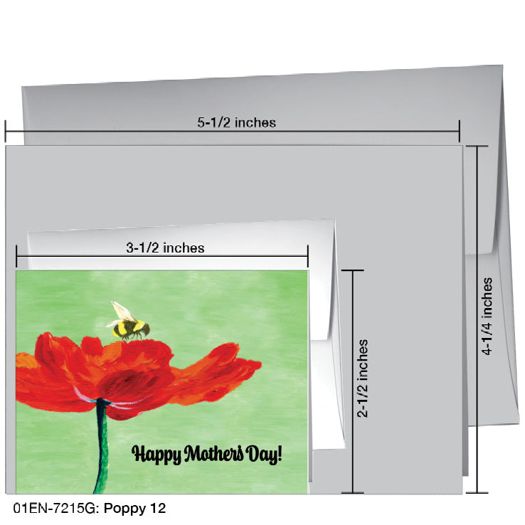Poppy 12, Greeting Card (7215G), Enclosure, www.printedcanvas.com