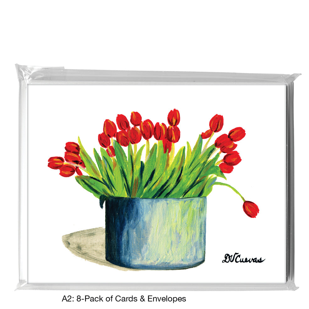 Tulips In Tin, Greeting Card (7216), A2 8-Pack, printedcanvas.com