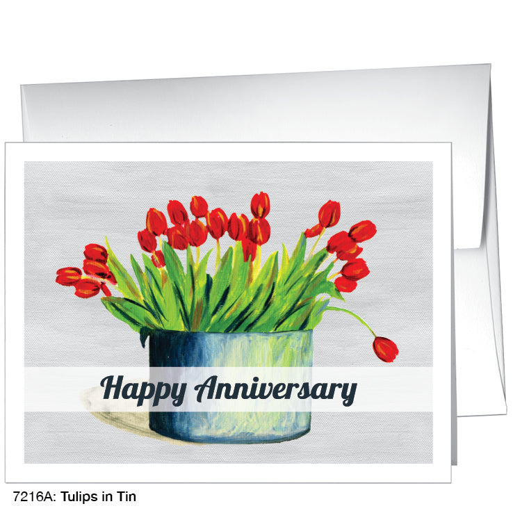 Tulips in Tin, Greeting Card (#7216A), A2 Card Front, www.printedcanvas.com