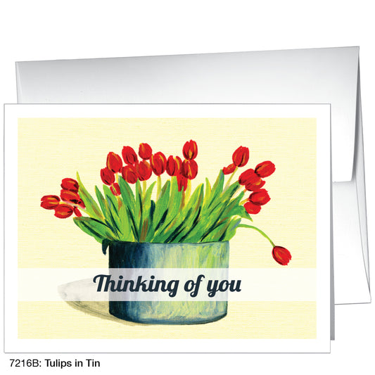 Tulips In Tin, Greeting Card (7216B)
