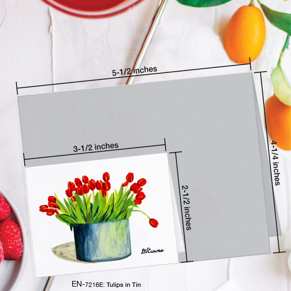 Tulips in Tin, Greeting Card (#7216E)