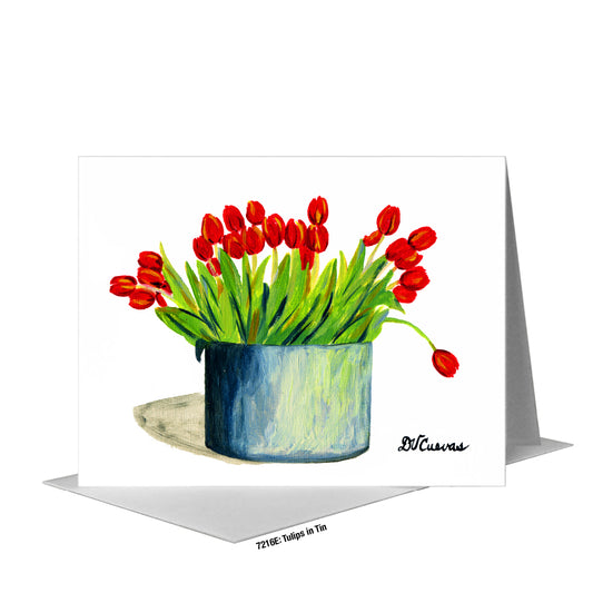 Tulips in Tin, Greeting Card (#7216E)