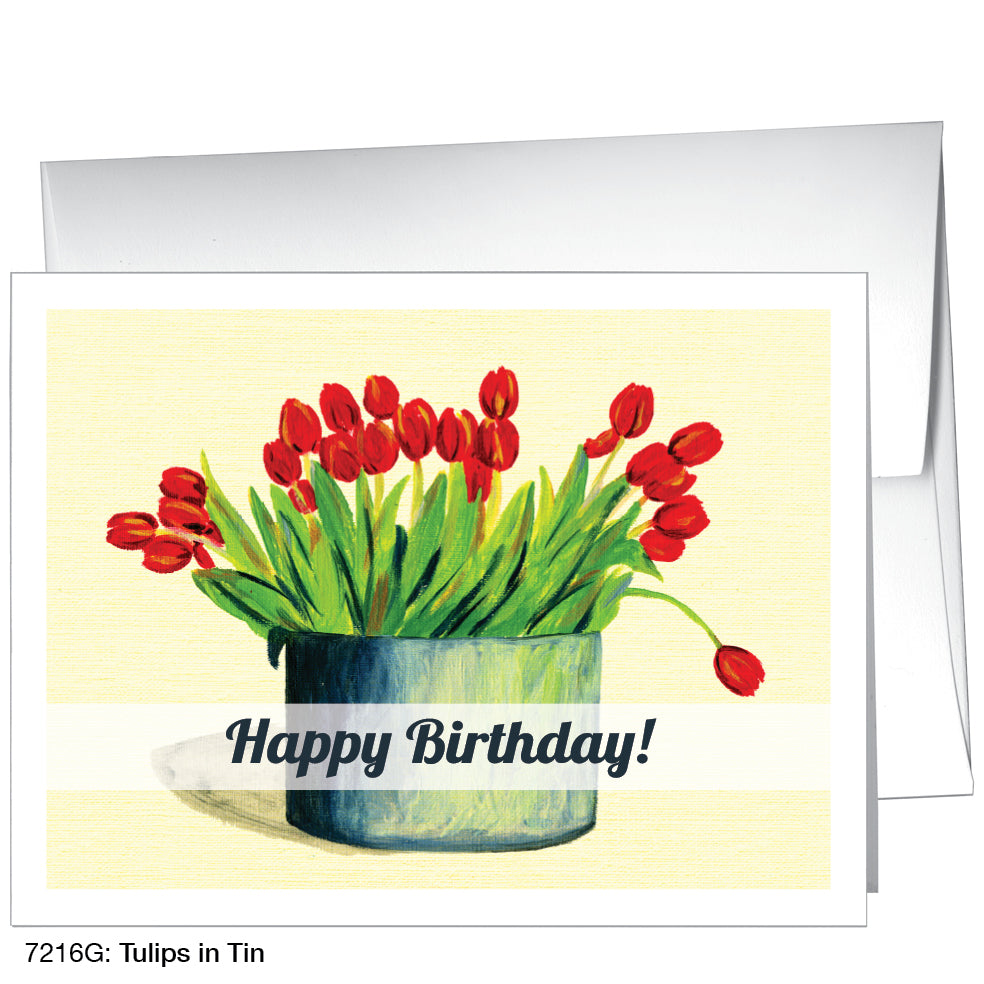 Tulips In Tin, Greeting Card (7216G)