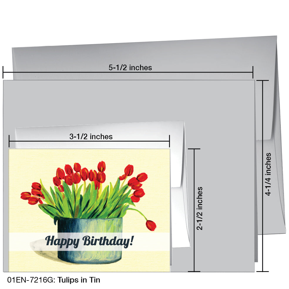 Tulips In Tin, Greeting Card (7216G)