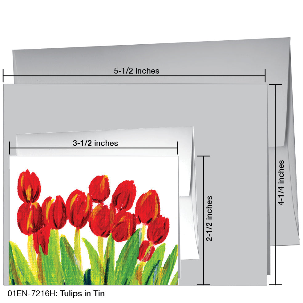 Tulips in Tin, Greeting Card (7216H), Enclosure Card, printedcanvas.com