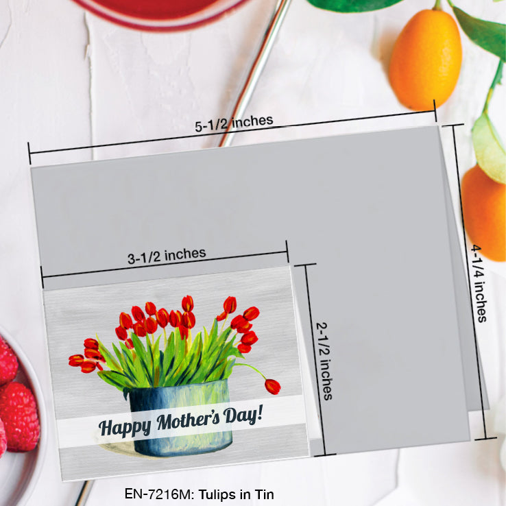 Tulips in Tin, Greeting Card (#7216M)