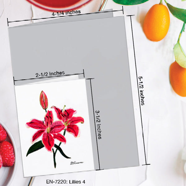 Lilies 4, Greeting Card (7220A), Enclosure Card, www.printedcanvas.com