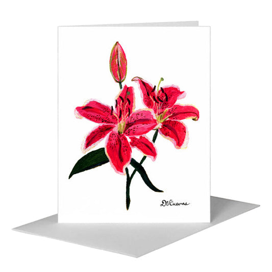 Lilies 4, Greeting Card (#7220A) A2 Card Front, www.printedcanvas.com