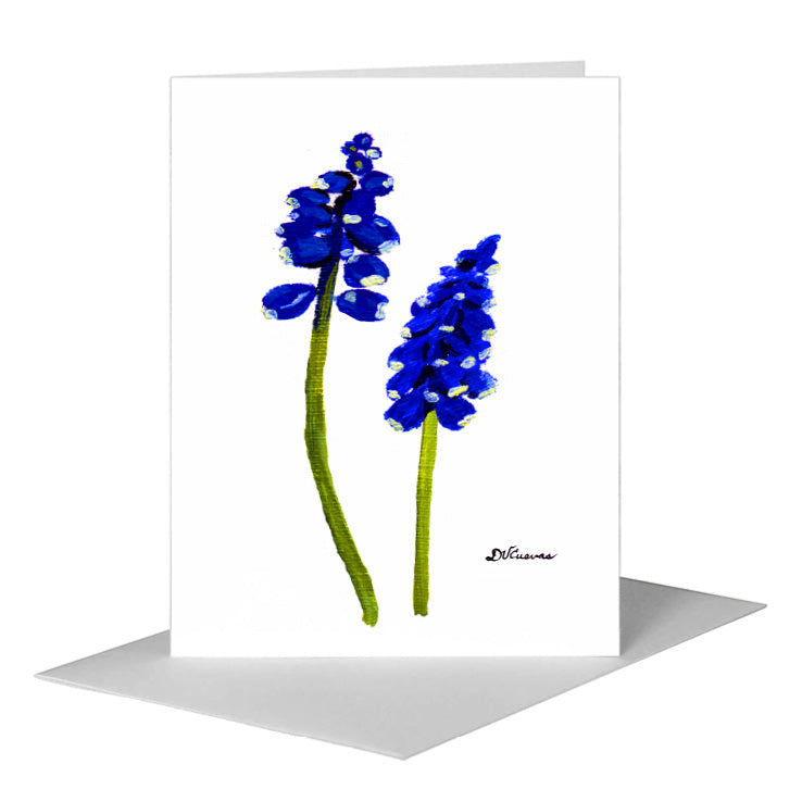 Grape Hyacinth, Greeting Card (#7226A), A2 Card Front, www.printedcanvas.com