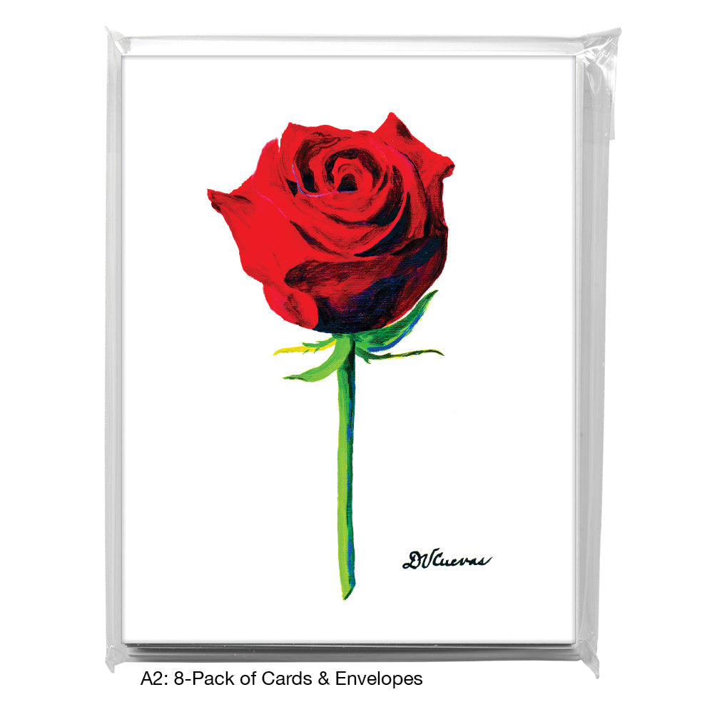 Red Rose, Greeting Card (7227), A2 8-Pack, printedcanvas.com