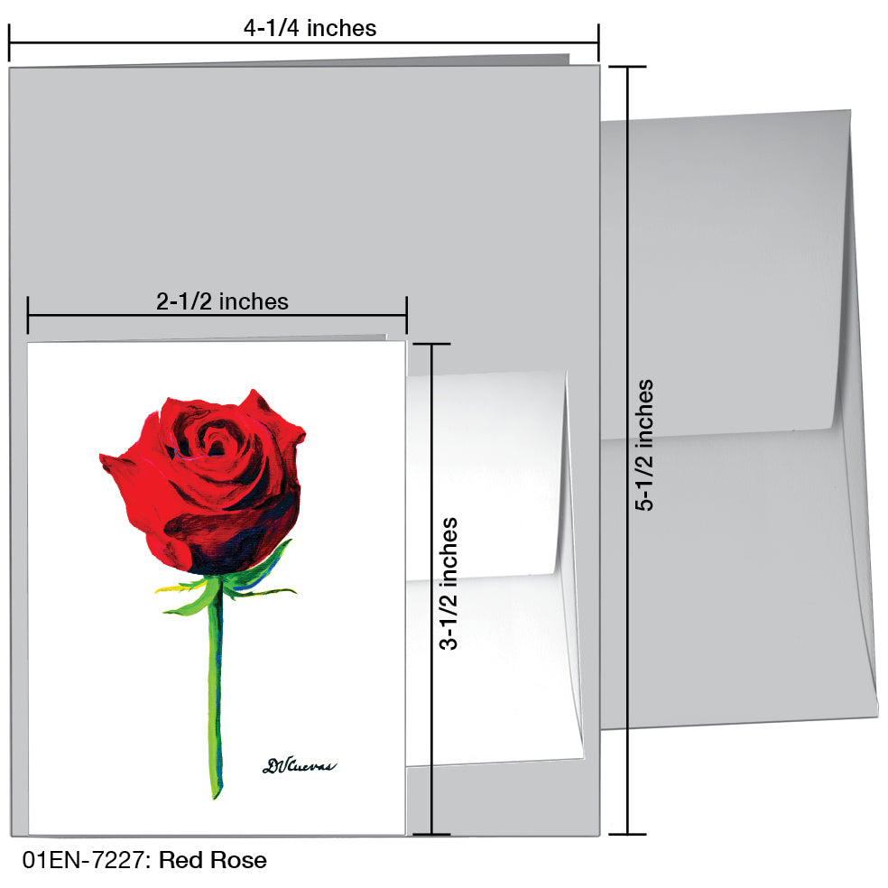 Red Rose, Greeting Card (7227), Enclosure, printedcanvas.com
