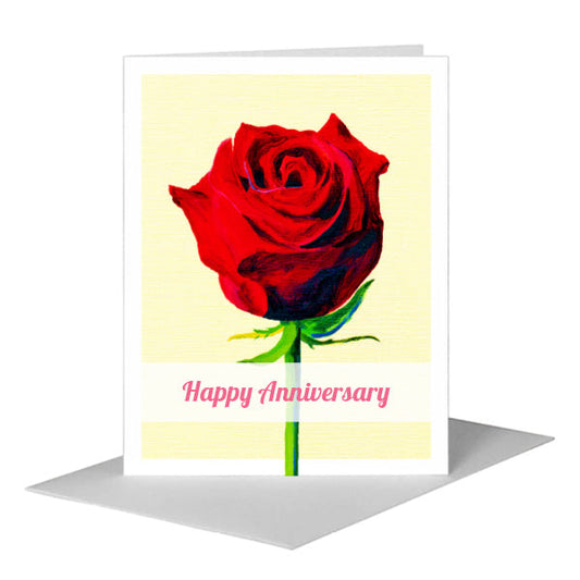 Red Rose, Greeting Card (#7227AA) A2 Card Front, www.printedcanvas.com