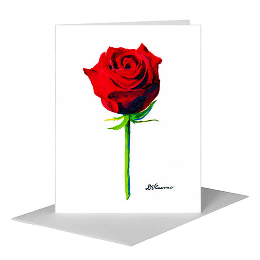 Red Rose, Greeting Card (#7227A) A2 Card Front, www.printedcanvas.com