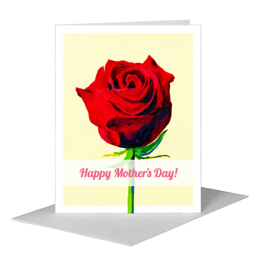 Red Rose, Greeting Card (#7227DA) A2 Card Front, www.printedcanvas.com