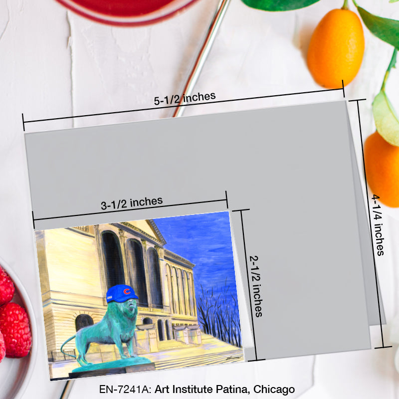 Art Institute Patina, Chicago, Greeting Card (7241B), Enclosure Card, www.printedcanvas.com