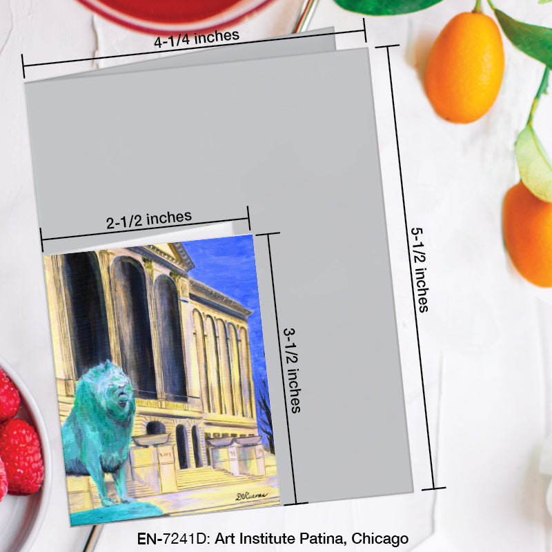 Art Institute Patina, Chicago, Greeting Card (7241D), Enclosure Card, www.printedcanvas.com