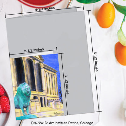 Art Institute Patina, Chicago, Greeting Card (7241D), Enclosure Card, www.printedcanvas.com