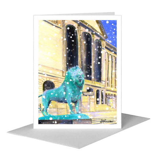 Art Institute Patina, Chicago, Greeting Card (#7241H) A2 Card Front, www.printedcanvas.com