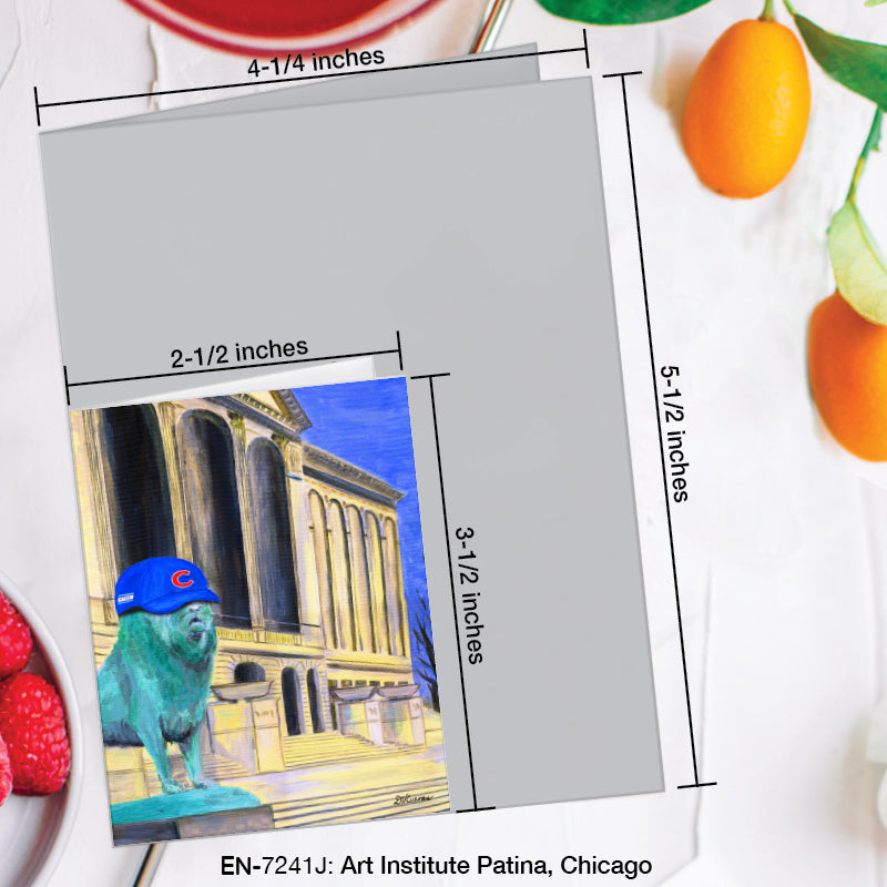 Art Institute Patina, Chicago, Greeting Card (7241J), Enclosure Card, www.printedcanvas.com