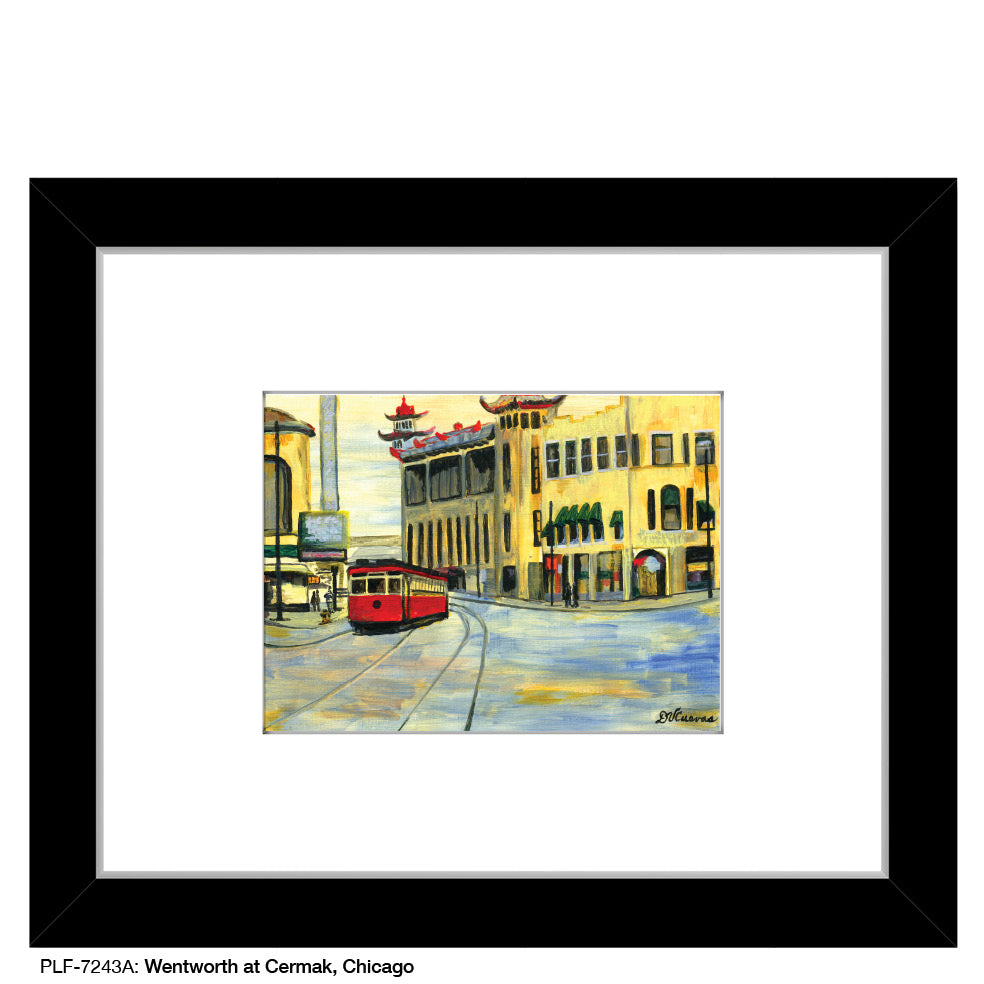 Wentworth at Cermak, Chicago, Print (#7243A), Print Matted, www.printedcanvas.com